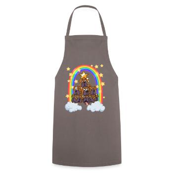 Dog Christmas Christmas tree rainbow - Cooking Apron - grey - Front - AI Model Male 185 dark (185cm)