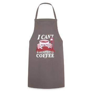 Café Espresso Capuccino Bureau Cadeau Drôle - Tablier de cuisine - gris - Devant - AI Model Male 185 dark (185cm)