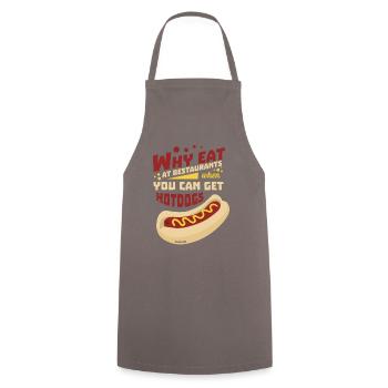 Hot Dogs cool saying - Cooking Apron - grey - Front - AI Model Male 185 dark (185cm)
