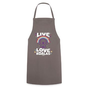 Baby Geschenkidee mit Regenbogen und Koala - Kochschürze - Grau - Vorne - AI Model Male 185 dark (185cm)