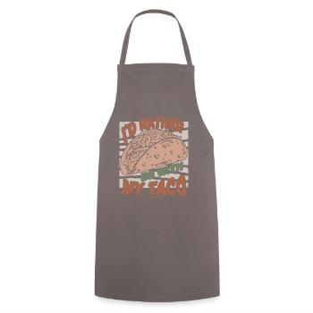 I'd Rather Be With My Taco - Cooking Apron - grey - Front - AI Model Male 185 dark (185cm)