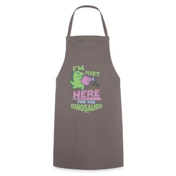 Je suis juste là pour les dinosaures - Tablier de cuisine - gris - Devant - AI Model Male 185 dark (185cm)