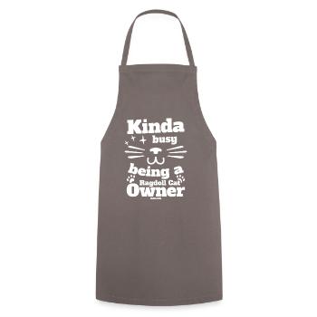 Kinda Busy Being A Ragdoll Cat Owner - Cooking Apron - grey - Front - AI Model Male 185 dark (185cm)