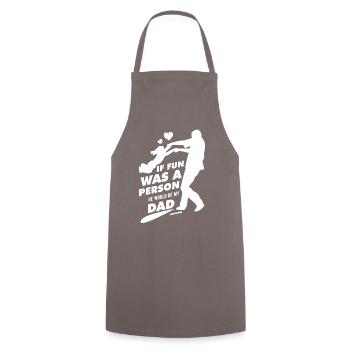 Papa Fille Enfant Fête des pères Fille Cadeau - Tablier de cuisine - gris - Devant - AI Model Male 185 dark (185cm)