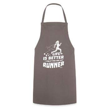 Running Jogging Sports Racing Training Gift - Cooking Apron - grey - Front - AI Model Male 185 dark (185cm)