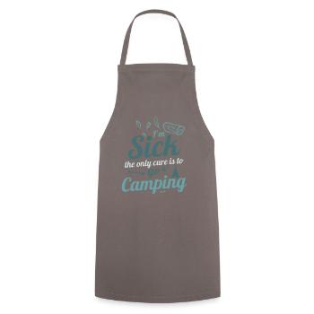 Ich bin krank mich heilt nur Camping - Kochschürze - Grau - Vorne - AI Model Male 185 dark (185cm)