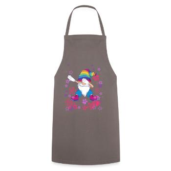 dabbing Gnom Blumenwiese Zwerg LGBTQ - Kochschürze - Grau - Vorne - AI Model Male 185 dark (185cm)