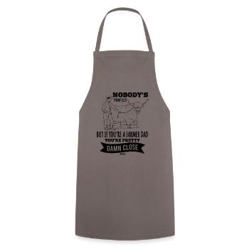 Farmer Dad Bauernhof Papa - Kochschürze - Grau - Vorne - AI Model Male 185 dark (185cm)