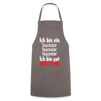 Ingencieur, ich bin gut in Mathe - Kochschürze - Grau - Vorne - AI Model Male 185 dark (185cm)