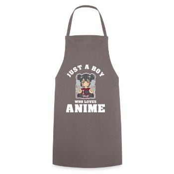Just A Boy Who Loves Anime - Kochschürze - Grau - Vorne - AI Model Male 185 dark (185cm)