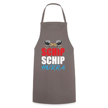 Schip Schip Hurra - Kochschürze - Grau - Vorne - AI Model Male 185 dark (185cm)