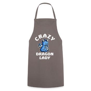Crazy Dragon Lady - Kochschürze - Grau - Vorne - AI Model Male 185 dark (185cm)