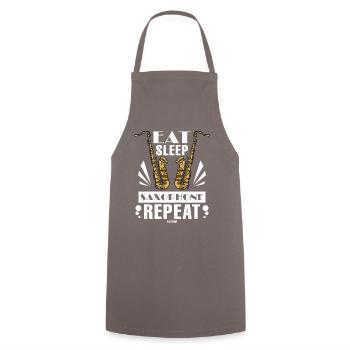 Eat Sleep Saxophone Repeat - Kochschürze - Grau - Vorne - AI Model Male 185 dark (185cm)