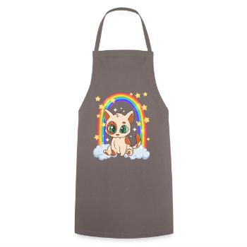 Diversity LGBTQ Regenbogen Babykatze Haustier - Kochschürze - Grau - Vorne - AI Model Male 185 dark (185cm)
