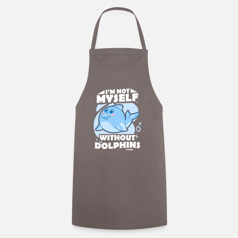 Delfin Delfinschule Säugetier Meer Delfinarium - Kochschürze - Grau