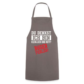 Du denkst Ich bin klein lieb und nett böser Fehler - Kochschürze - Grau - Vorne - AI Model Male 185 dark (185cm)