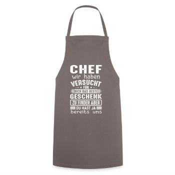 Chef wir haben Versucht das beste Geschenk - Kochschürze - Grau - Vorne - AI Model Male 185 dark (185cm)