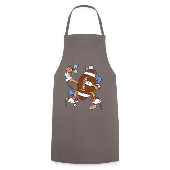 American Football Sport Kinder dabbing - Kochschürze - Grau - Vorne - AI Model Male 185 dark (185cm)