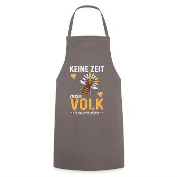 keine Zeit mein Volk braucht mich - Kochschürze - Grau - Vorne - AI Model Male 185 dark (185cm)