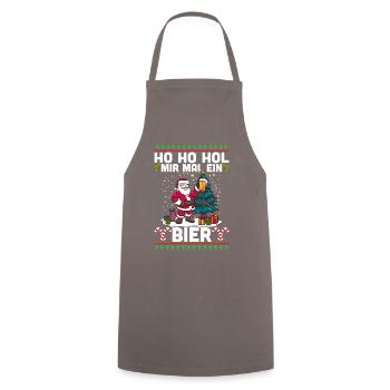 Ho Ho Hol Mir Mal Ein Bier - Kochschürze - Grau - Vorne - AI Model Male 185 dark (185cm)
