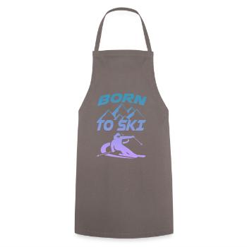 Wintersport Skifahrer Skiing Born to Ski - Cooking Apron - grey - Front - AI Model Male 185 dark (185cm)