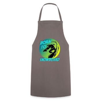 Snowboarder de sports d’hiver né pour le snowboard - Tablier de cuisine - gris - Devant - AI Model Male 185 dark (185cm)