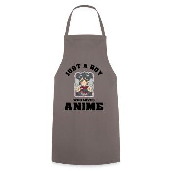 Just A Boy Who Loves Anime - Kochschürze - Grau - Vorne - AI Model Male 185 dark (185cm)