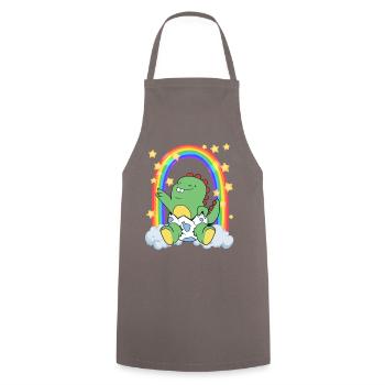 Baby Dino LGBTQ Regenbogen Pride Diversity - Kochschürze - Grau - Vorne - AI Model Male 185 dark (185cm)