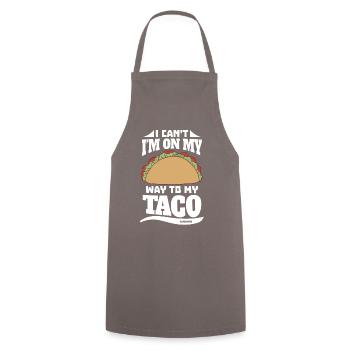Je ne peux pas Je suis en route vers mon Taco - Tablier de cuisine - gris - Devant - AI Model Male 185 dark (185cm)