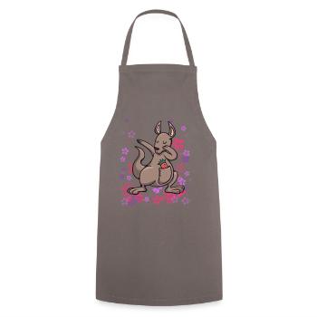 Kangaroo Australia Marsupial Girl - Cooking Apron - grey - Front - AI Model Male 185 dark (185cm)