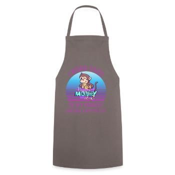 travail singe bureau singe dicton - Tablier de cuisine - gris - Devant - AI Model Male 185 dark (185cm)