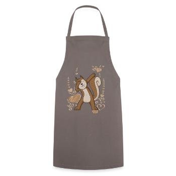 dabbing Eichhörnchen tanzen Waldtier - Kochschürze - Grau - Vorne - AI Model Male 185 dark (185cm)