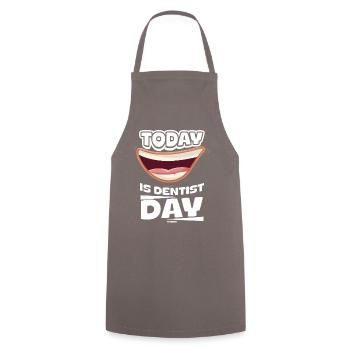 today I go to the dentist - Cooking Apron - grey - Front - AI Model Male 185 dark (185cm)