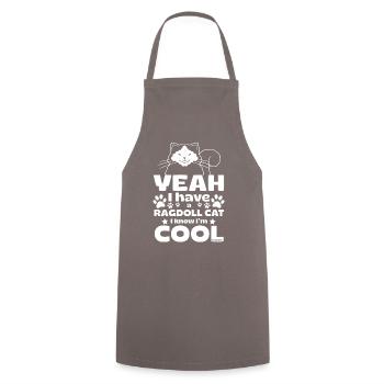 Ragdoll Cat Pet Animal Friend Kitten - Cooking Apron - grey - Front - AI Model Male 185 dark (185cm)