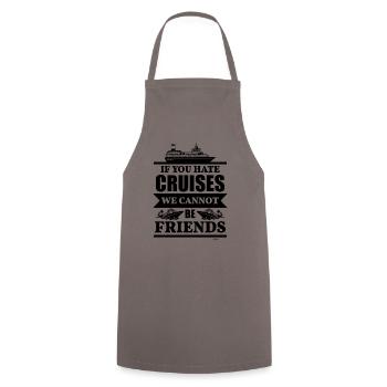 Friends Cruise Ship Gift Idea - Cooking Apron - grey - Front - AI Model Male 185 dark (185cm)