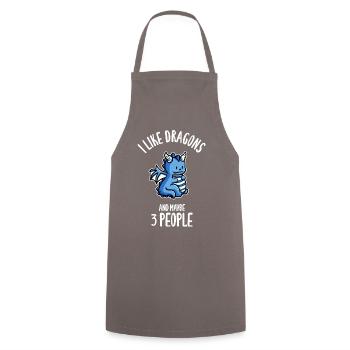 I Like Dragons And Maybe 3 People - Cooking Apron - grey - Front - AI Model Male 185 dark (185cm)