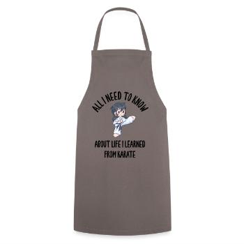 All I Need To Know About Life Karate - Cooking Apron - grey - Front - AI Model Male 185 dark (185cm)