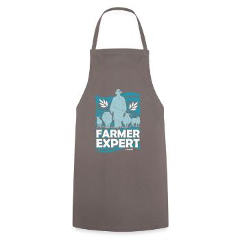 Farmer Expert - Kochschürze - Grau - Vorne - AI Model Male 185 dark (185cm)