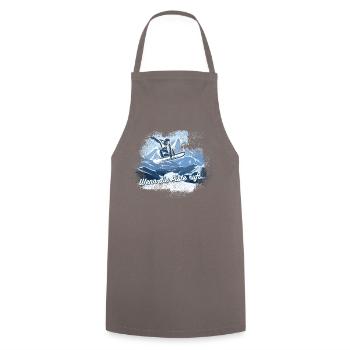 Sports d’hiver, idée cadeau snowboard - Tablier de cuisine - gris - Devant - AI Model Male 185 dark (185cm)