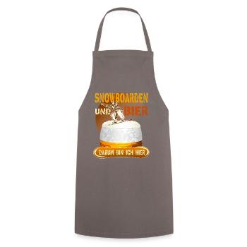 Snowboarding and beer Winter sports Alcohol - Cooking Apron - grey - Front - AI Model Male 185 dark (185cm)