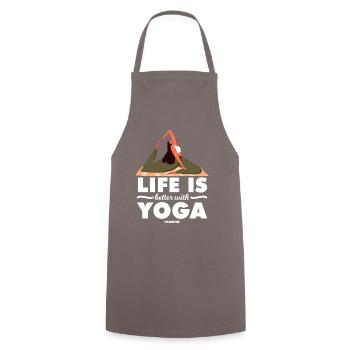 Life Is Better With Yoga - Kochschürze - Grau - Vorne - AI Model Male 185 dark (185cm)