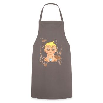 Doux bébé sous l’arc-en-ciel - Tablier de cuisine - gris - Devant - AI Model Male 185 dark (185cm)