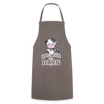 Cow has milk for several days - Cooking Apron - grey - Front - AI Model Male 185 dark (185cm)