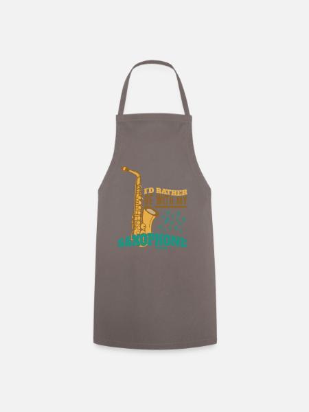 I'd Rather Be With My Saxophone - Kochschürze - Grau