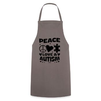 Cœur de paix Amour Autisme Le puzzle d’Asperger - Tablier de cuisine - gris - Devant - AI Model Male 185 dark (185cm)