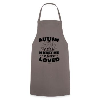 Amour autiste mariage en amour autisme puzzle - Tablier de cuisine - gris - Devant - AI Model Male 185 dark (185cm)