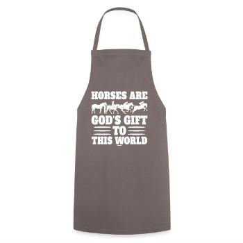 Club équestre équestre Poney de course de chevaux - Tablier de cuisine - gris - Devant - AI Model Male 185 dark (185cm)