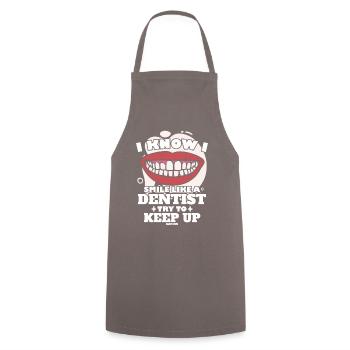 Je sais que je souris comme un dentiste essaie de suivre - Tablier de cuisine - gris - Devant - AI Model Male 185 dark (185cm)