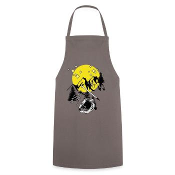 Tyrol Alpes Montagnes Pleine Lune Montagnes Alpiniste Alm - Tablier de cuisine - gris - Devant - AI Model Male 185 dark (185cm)