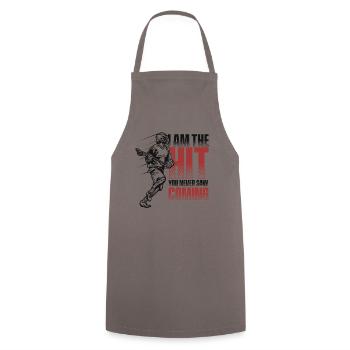 Je suis le hit que tu n’as jamais vu venir Polocrosse - Tablier de cuisine - gris - Devant - AI Model Male 185 dark (185cm)